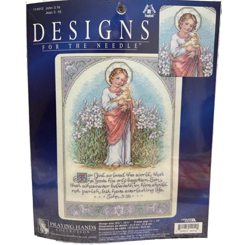 Designs for the Needle Praying John 3:16‎ Counted Cross Stitch Kit Jesus 114912
